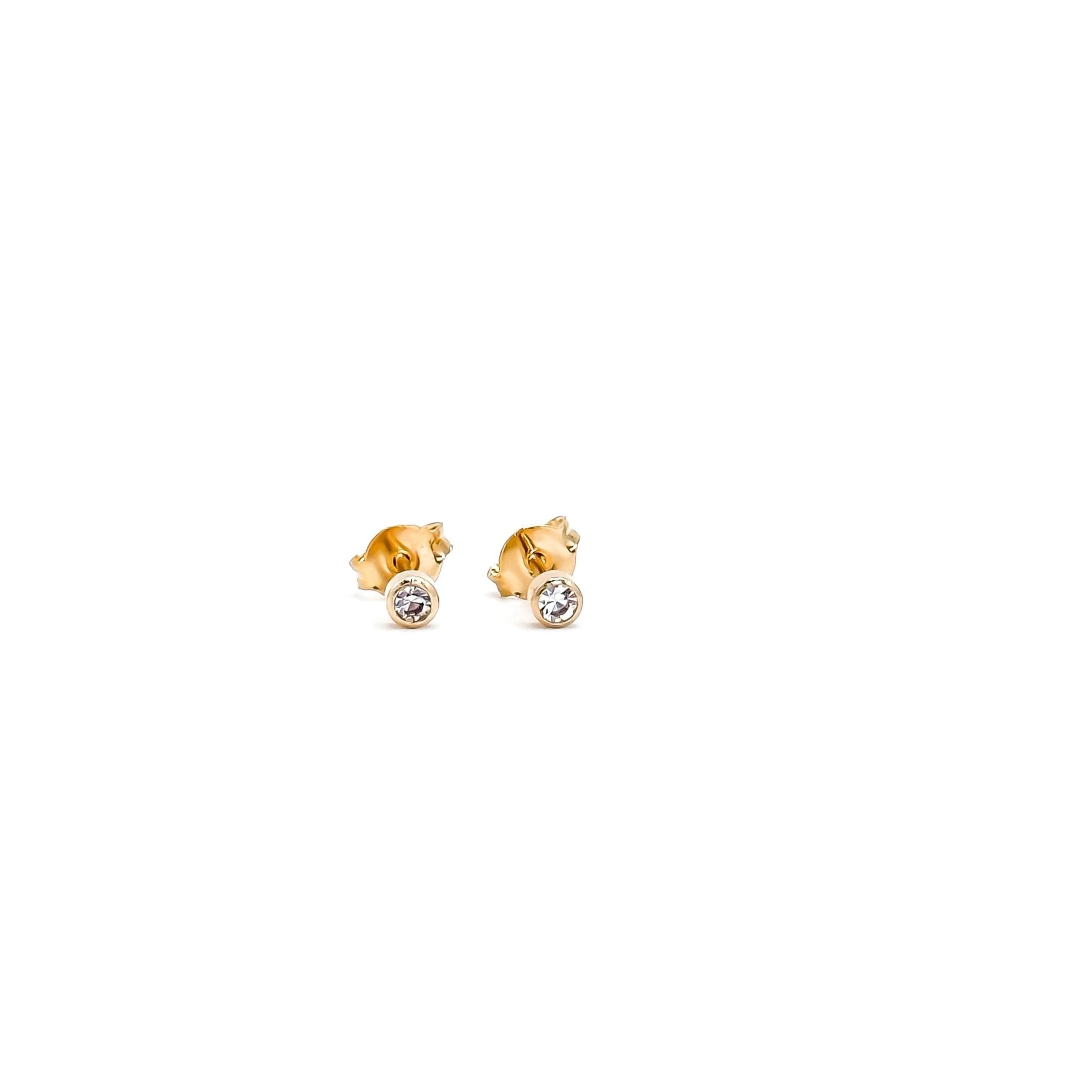 Rand Designs Crystal Bezel Stud Earring