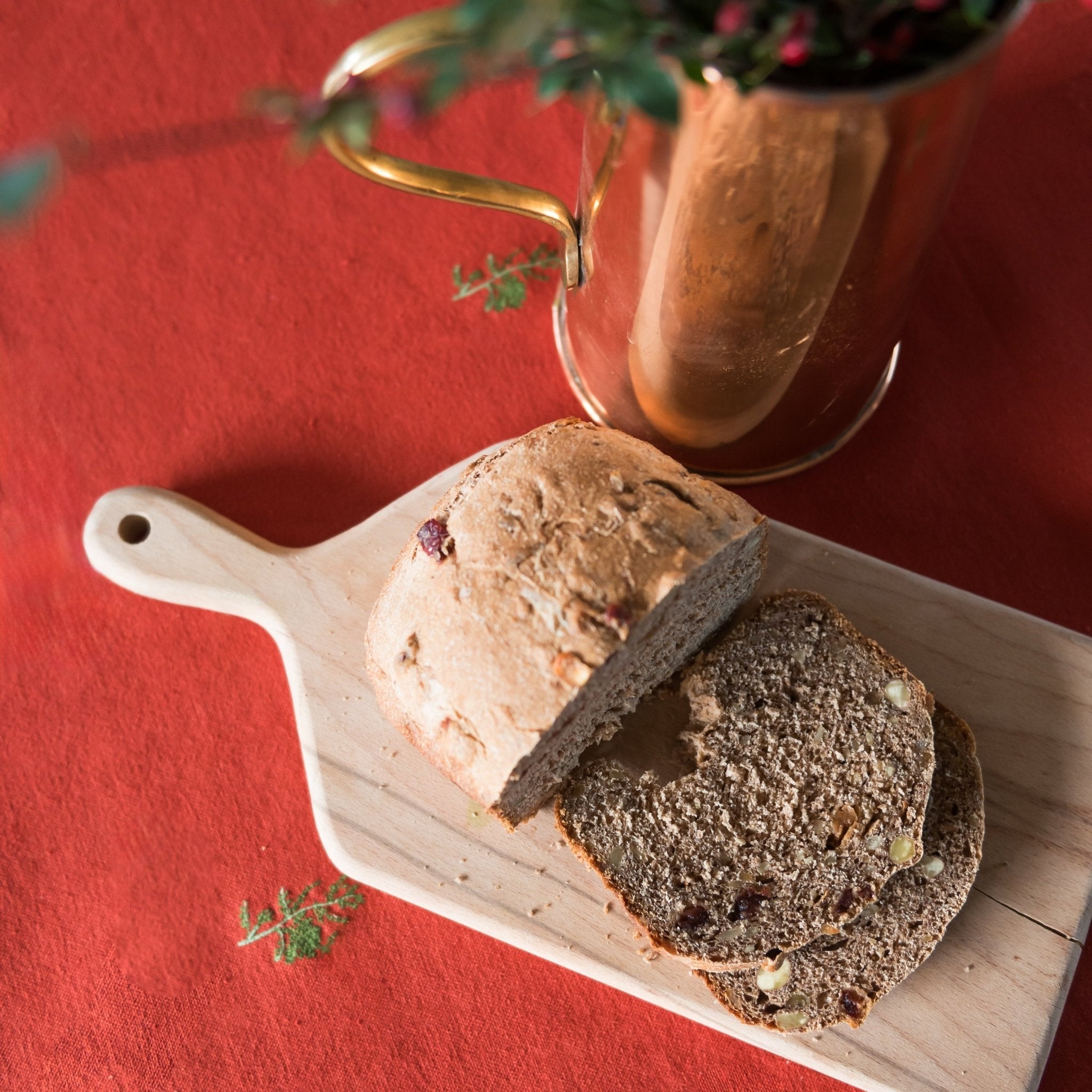 Galley & Fen Rust Red and Green Fleur Tablecloth