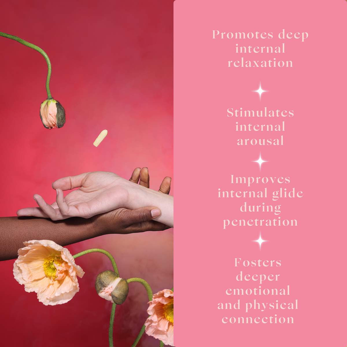 Foria Intimacy Melt with poppies, with product benefits listed