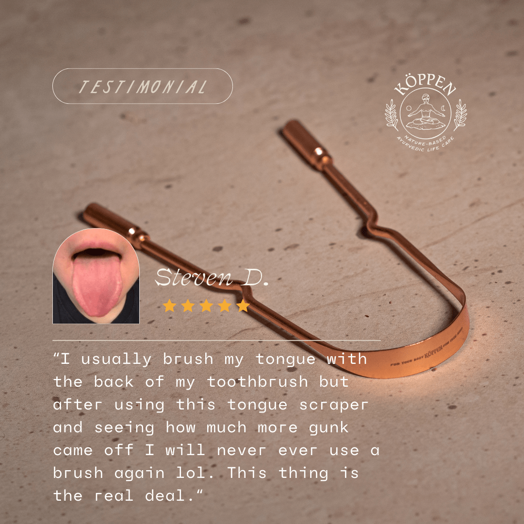 KÖPPEN Pure Copper Tongue Scraper | Fresh Breath & Enhanced Taste