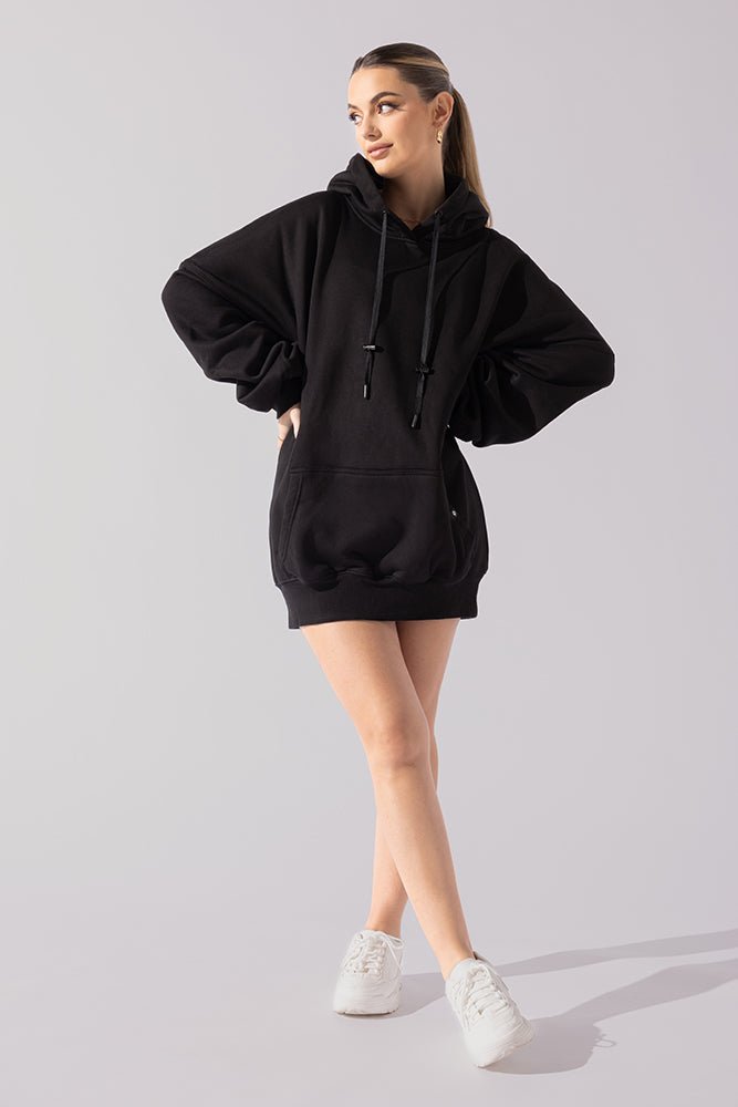 POPFLEX® Long Cloud Hoodie - Black