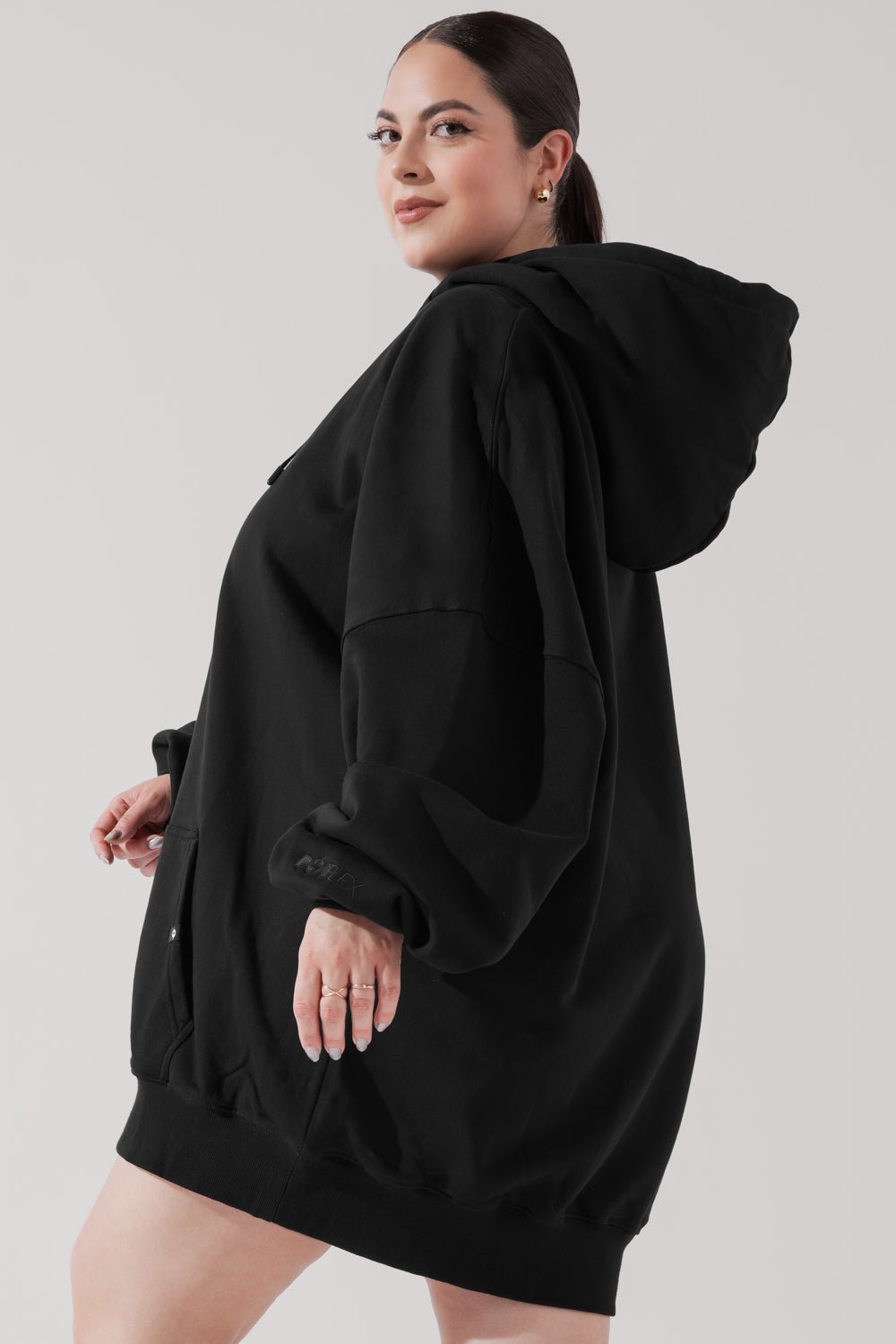 POPFLEX® Long Cloud Hoodie - Black
