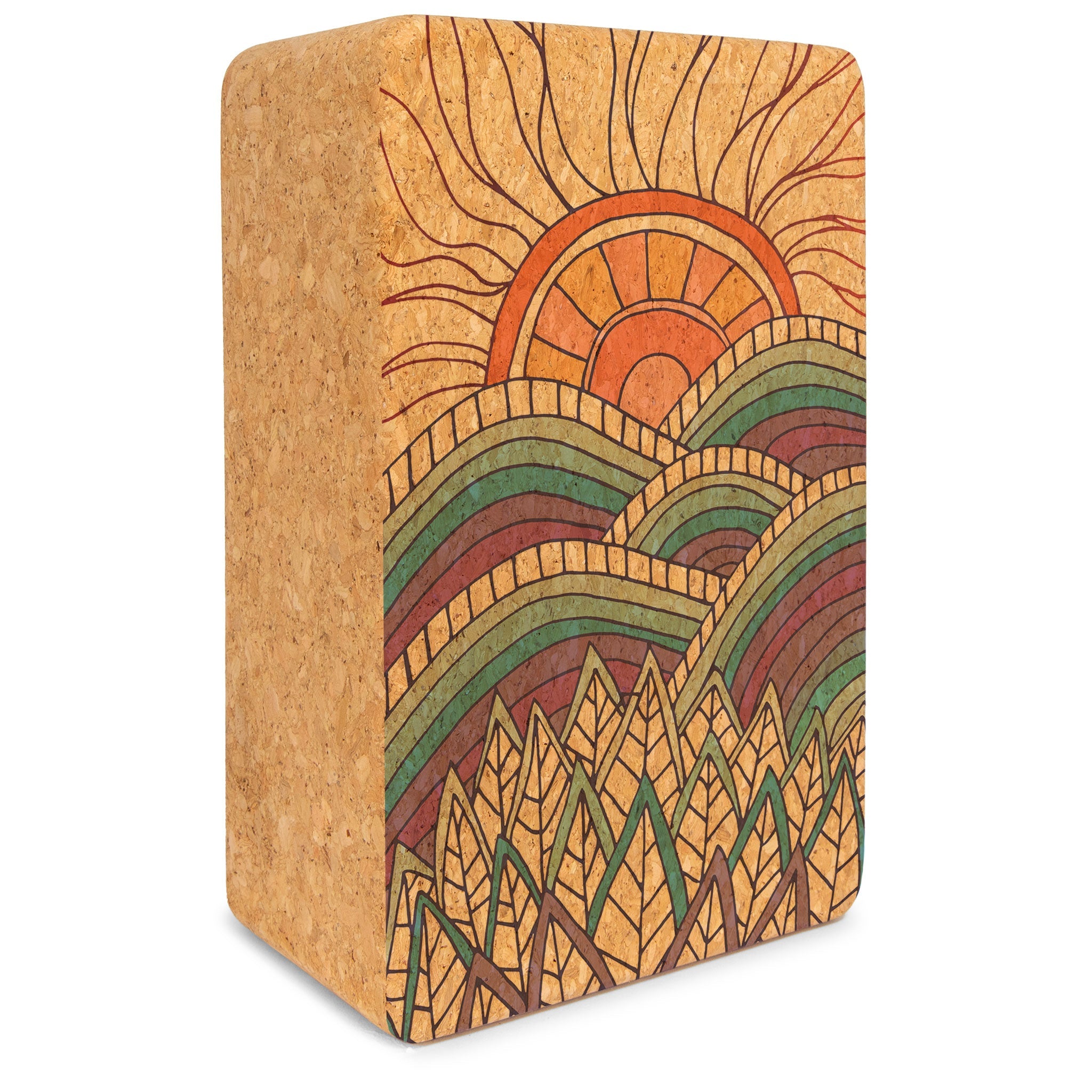 Yoloha Yoga Mountain Magic Cork Yoga Block