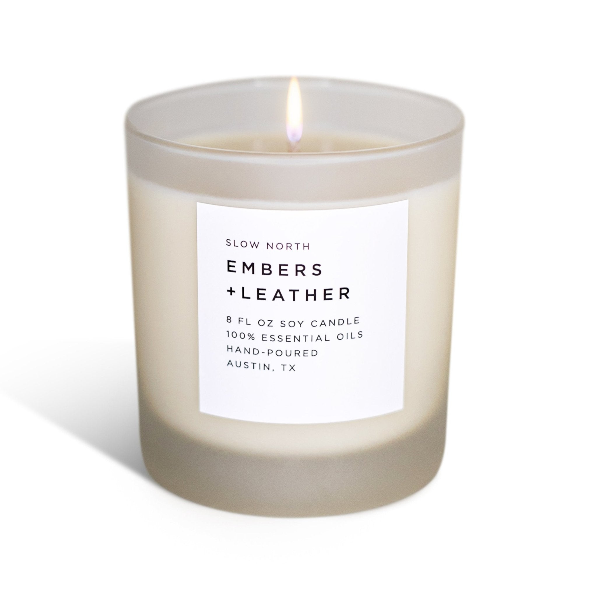 Slow North Embers + Leather - Signature Candle (Vetiver + Cedar + Patchouli)