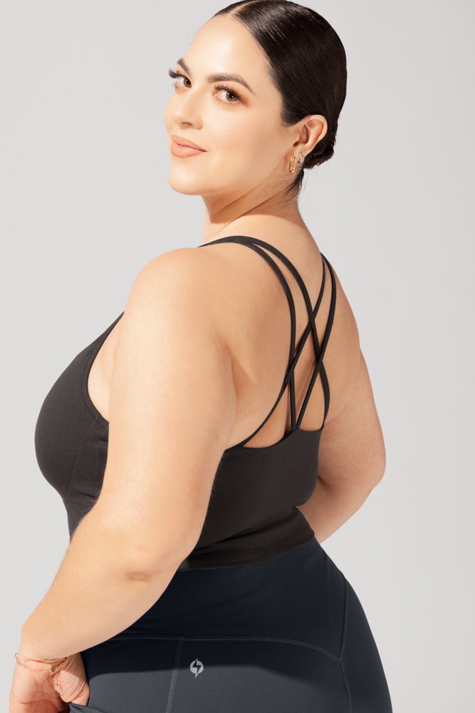 POPFLEX® Celeste Mesh Crop Bralette - Black