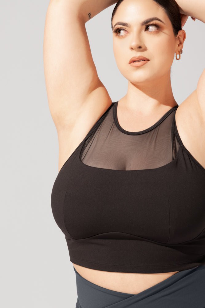 POPFLEX® Celeste Mesh Crop Bralette - Black