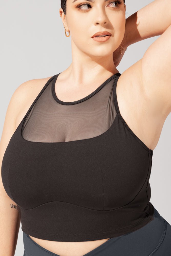POPFLEX® Celeste Mesh Crop Bralette - Black