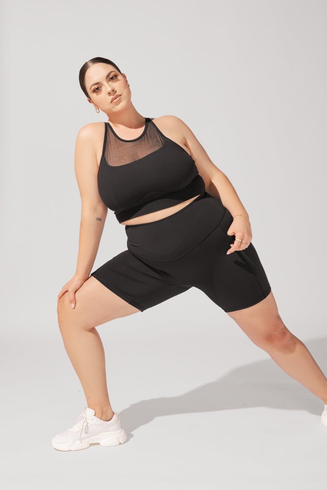POPFLEX® Celeste Mesh Crop Bralette - Black