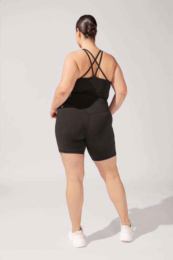 POPFLEX® Supersculpt™ Biker Short with Pockets - Black