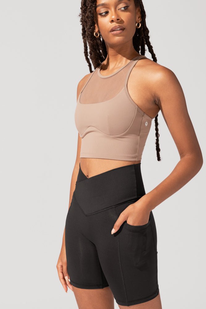 POPFLEX® Crisscross Hourglass® Biker Short - Black