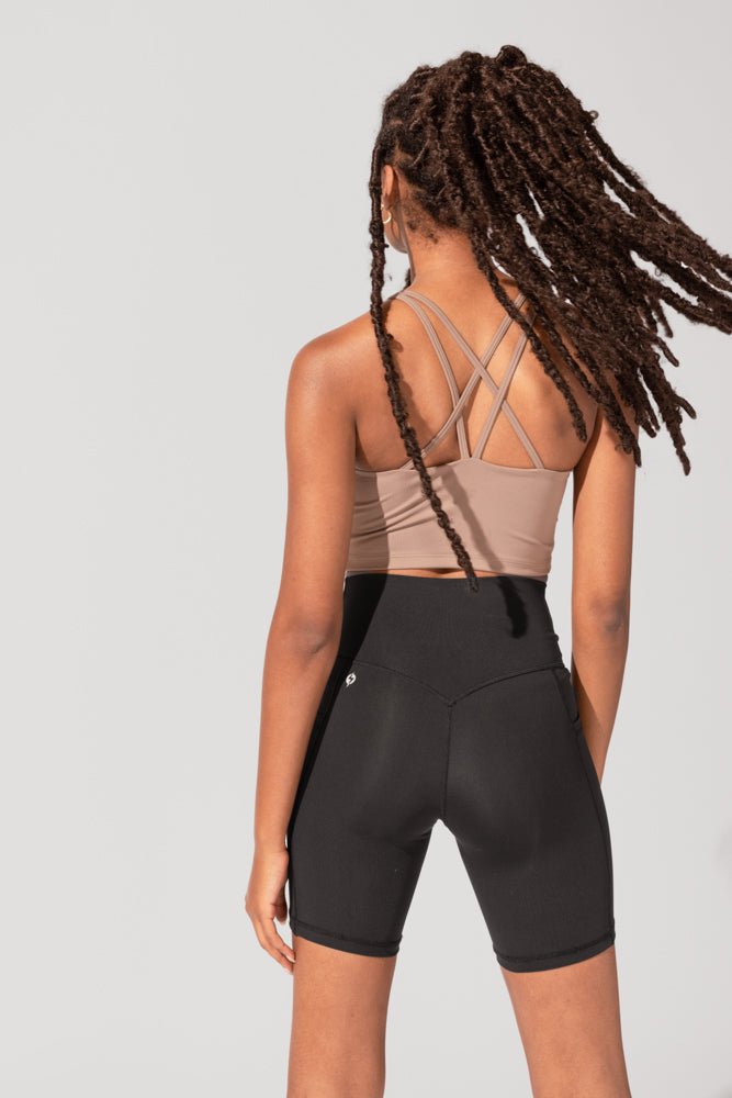 POPFLEX® Crisscross Hourglass® Biker Short - Black