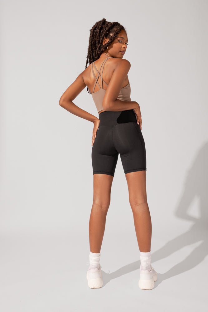 POPFLEX® Crisscross Hourglass® Biker Short - Black