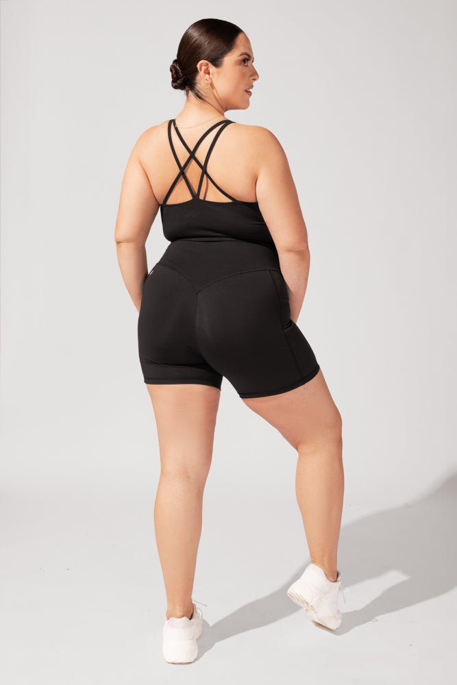 POPFLEX® Crisscross Hourglass® Booty Short - Black
