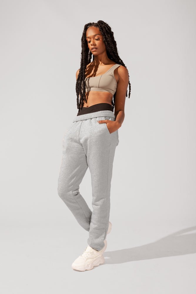 POPFLEX® Cloud Rollover Sweatpant - Heather Grey