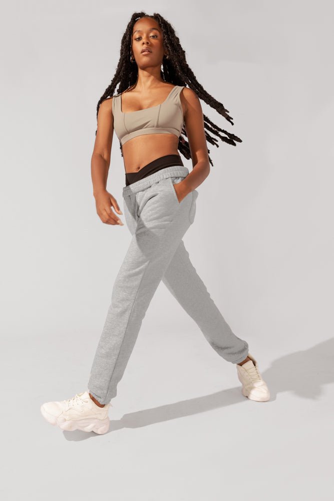 POPFLEX® Cloud Rollover Sweatpant - Heather Grey