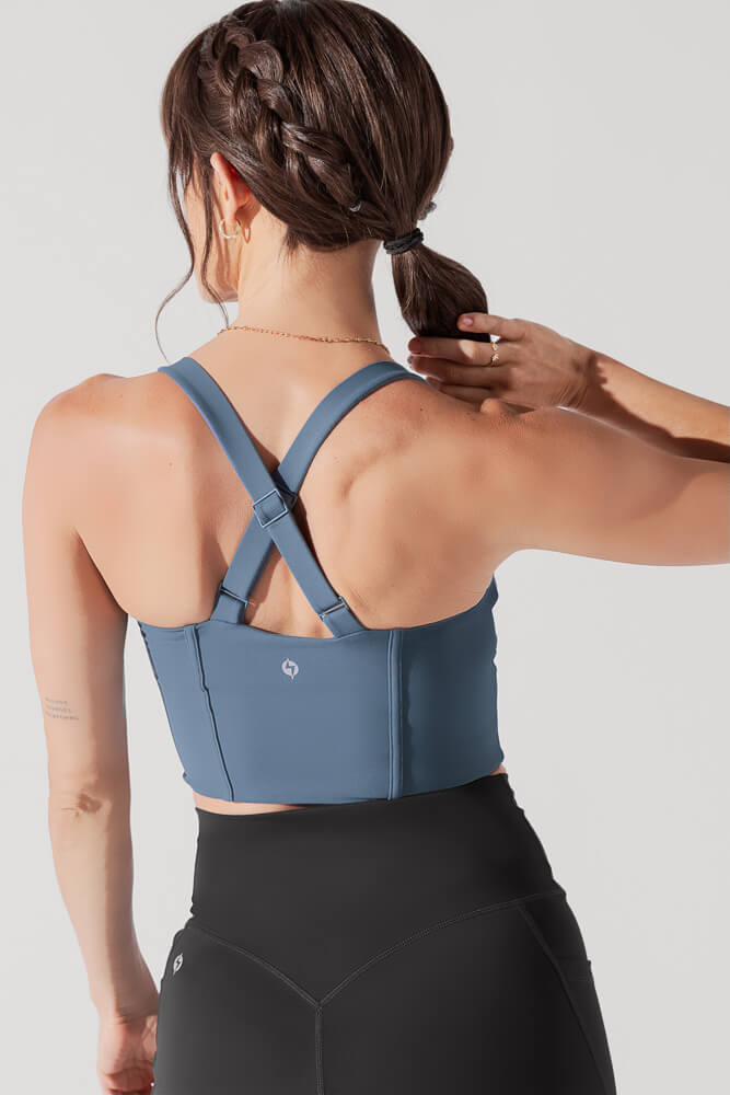 POPFLEX® Daphne Corset Crop Top - Indigo Teal