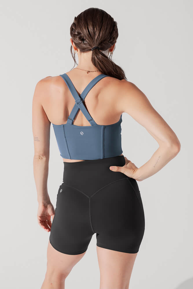 POPFLEX® Daphne Corset Crop Top - Indigo Teal