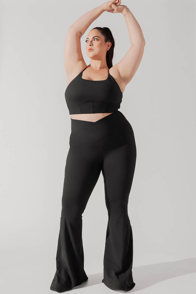 POPFLEX® Plié Corset Crop Bralette - Black