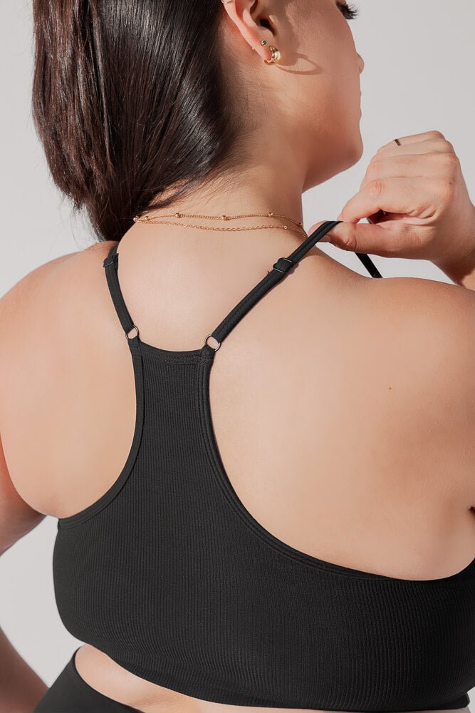 POPFLEX® Plié Corset Crop Bralette - Black