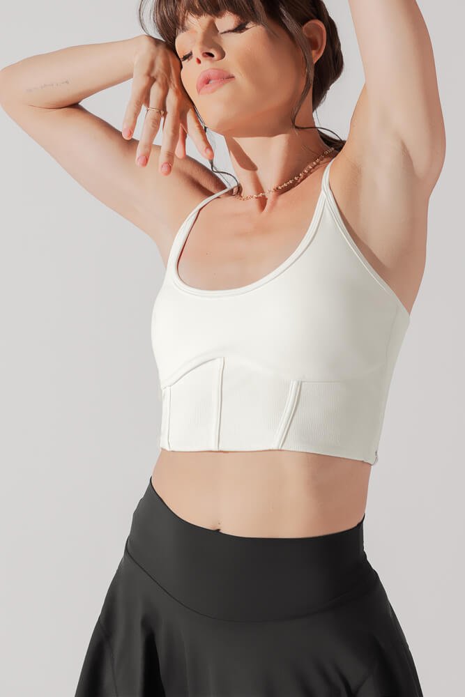 POPFLEX® Plié Corset Crop Bralette - Cream