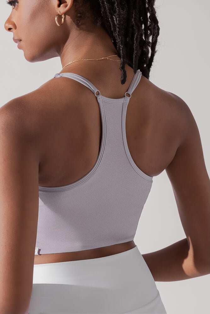 POPFLEX® Plié Corset Crop Bralette - Lavender Grey