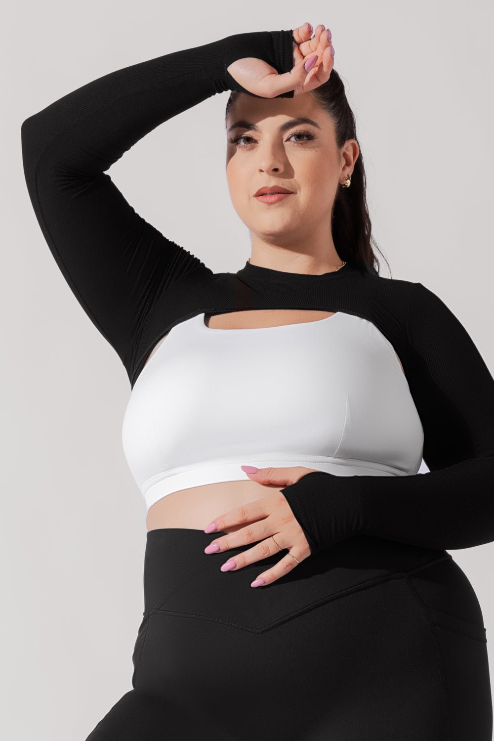 POPFLEX® Relevé Ribbed Shrug - Black