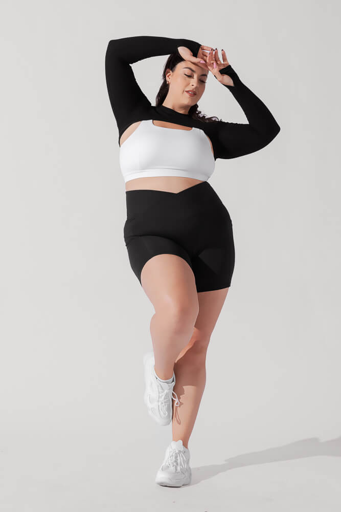 POPFLEX® Relevé Ribbed Shrug - Black