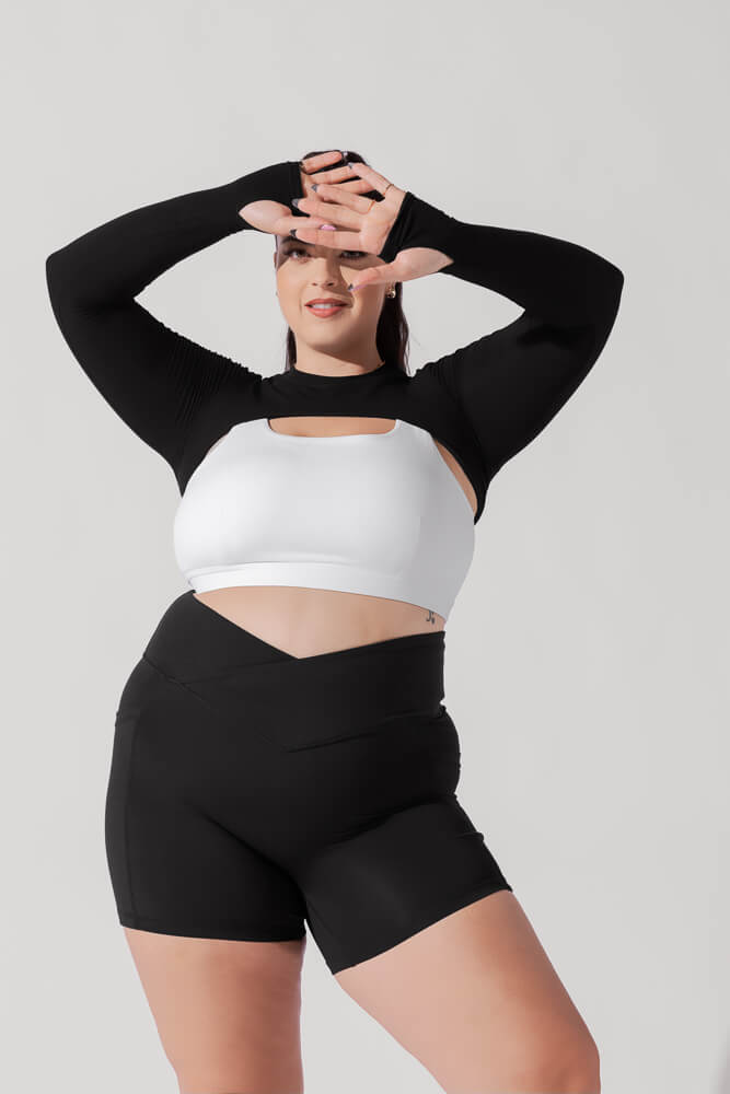 POPFLEX® Relevé Ribbed Shrug - Black
