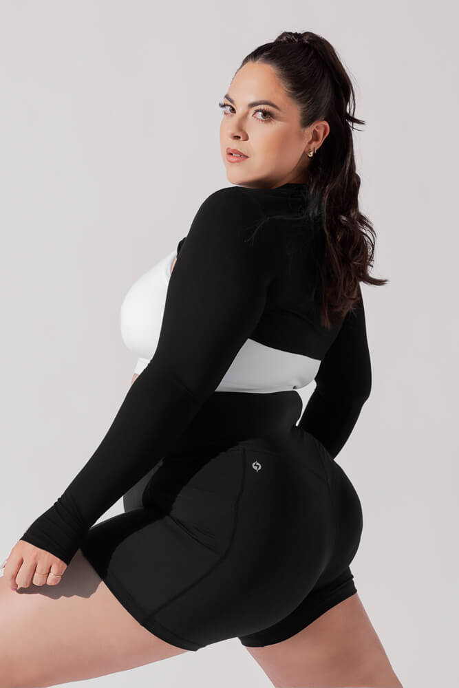 POPFLEX® Relevé Ribbed Shrug - Black
