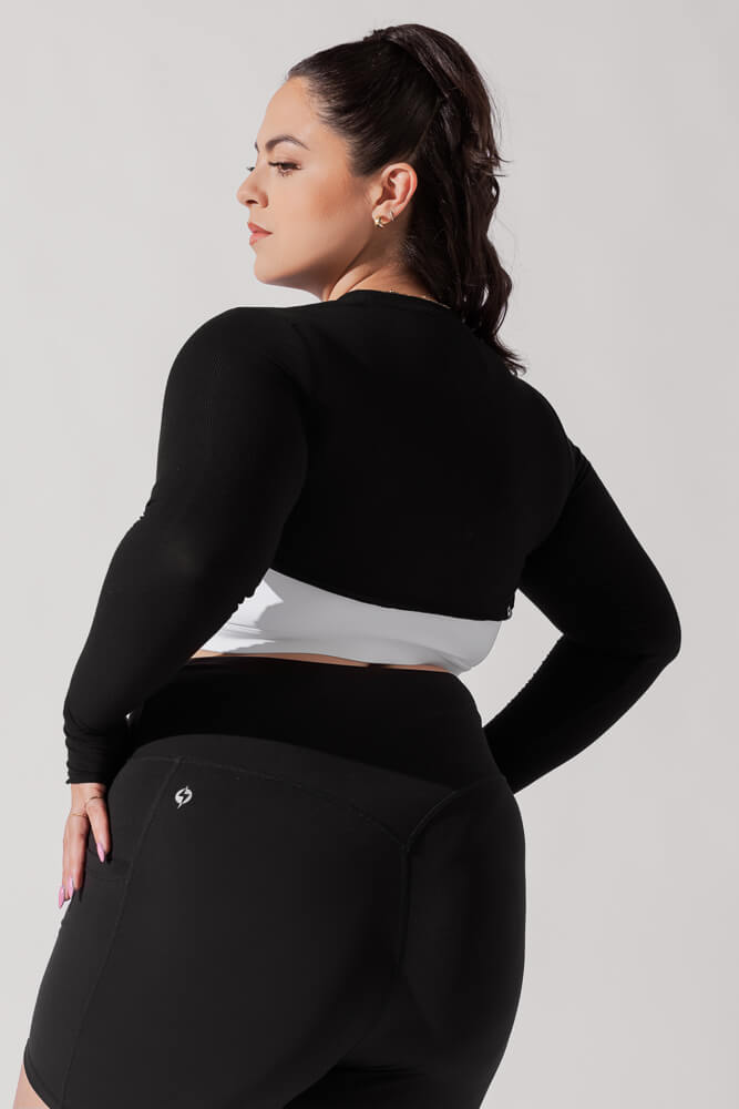 POPFLEX® Relevé Ribbed Shrug - Black
