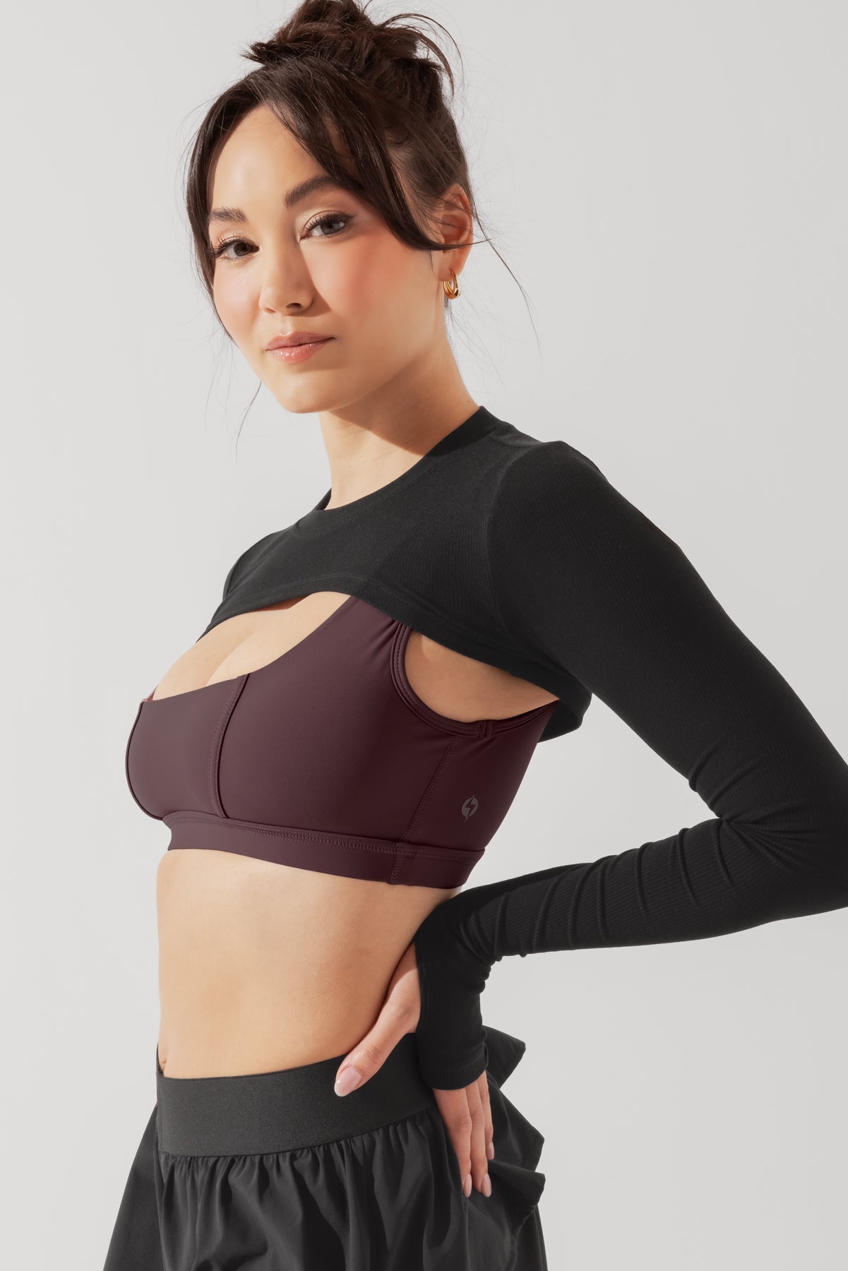 POPFLEX® Relevé Ribbed Shrug - Black