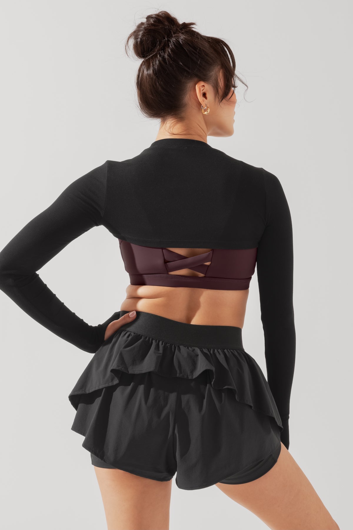 POPFLEX® Relevé Ribbed Shrug - Black