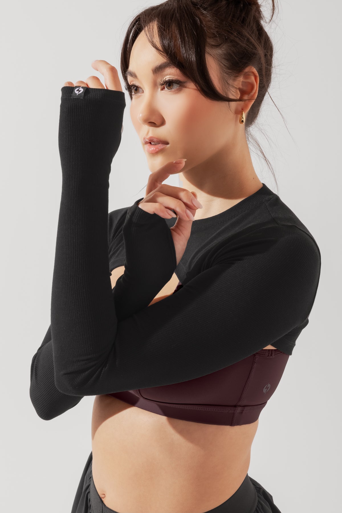 POPFLEX® Relevé Ribbed Shrug - Black