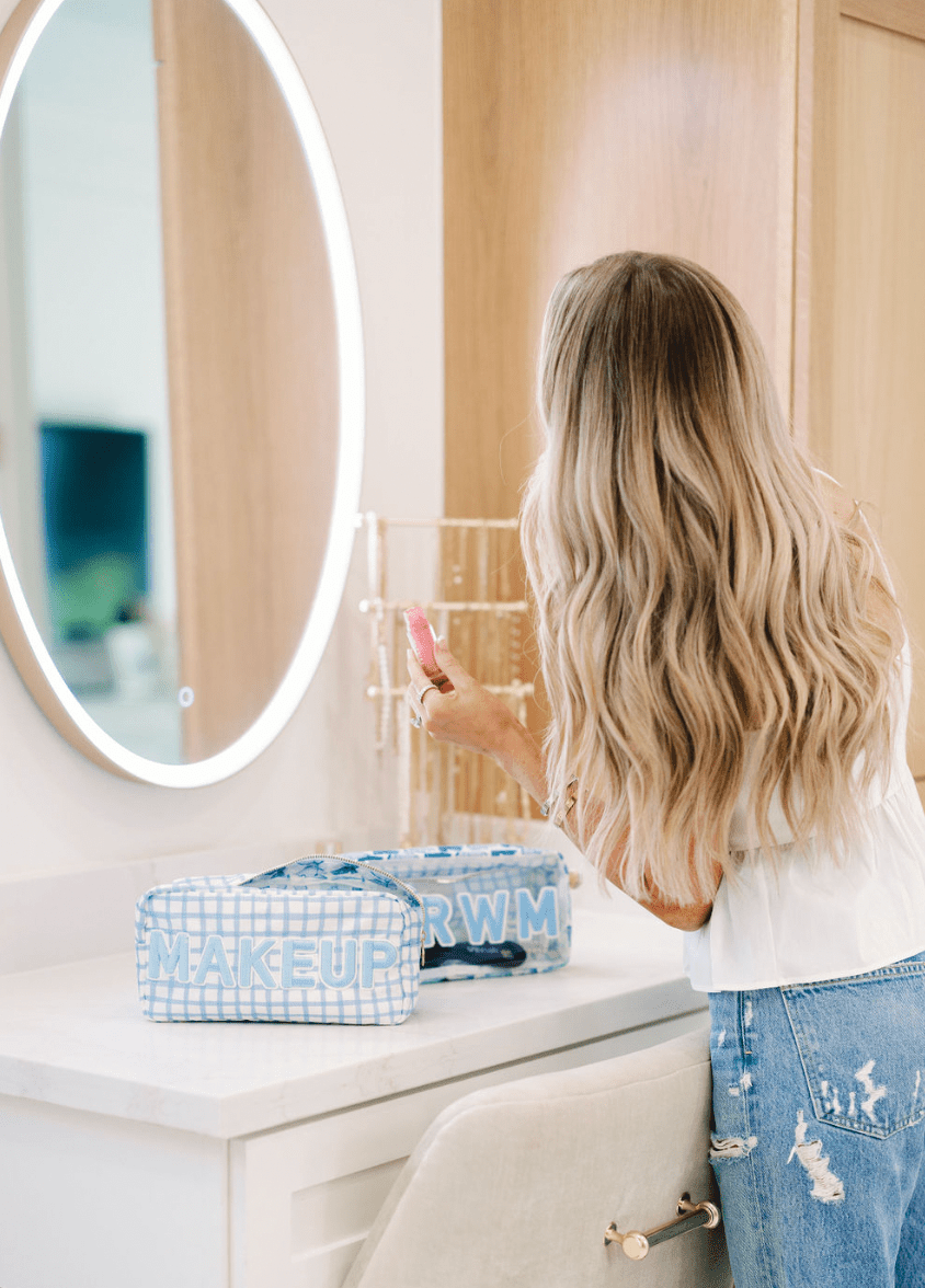 KenzKustomz Makeup - Blue Trellis Nylon Large Bag