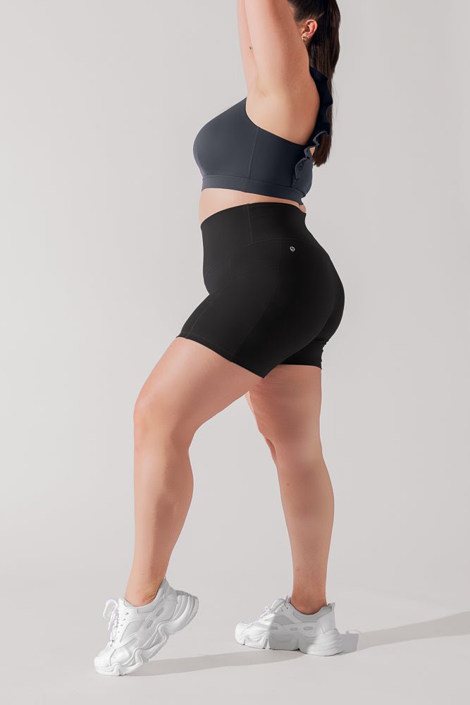 POPFLEX® Supersculpt™ Midi Short with Pockets - Black