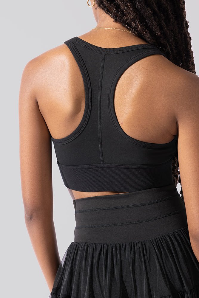 POPFLEX® Sweat Sesh Crop Top - Black