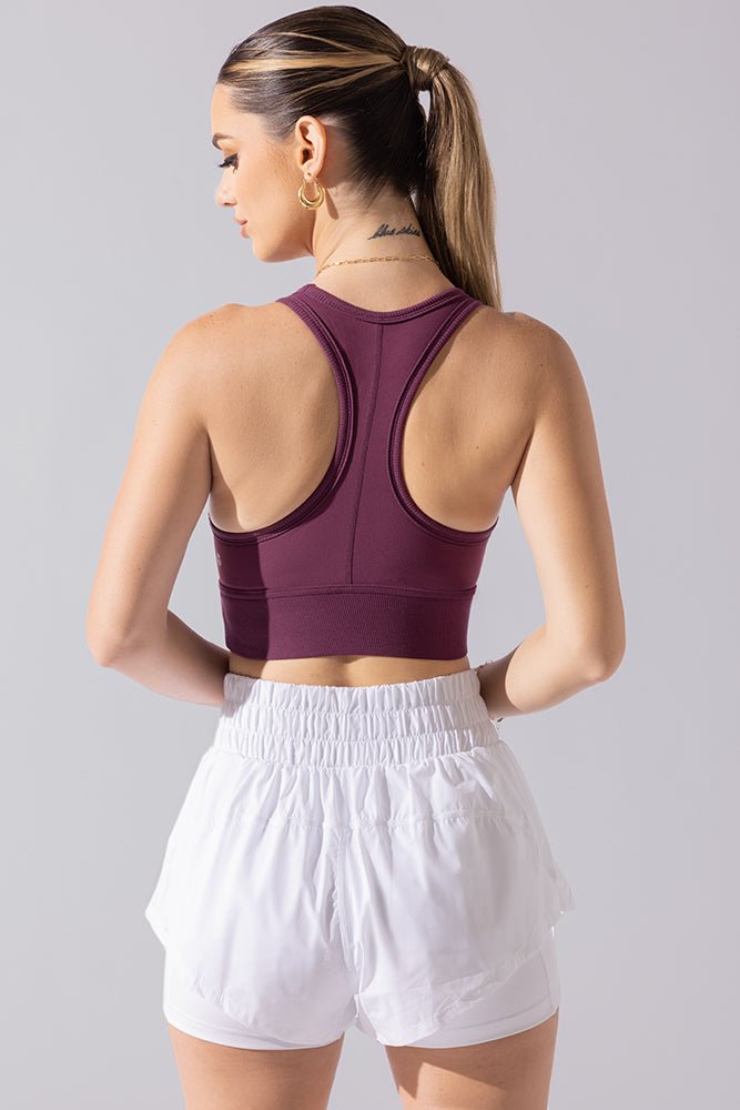 POPFLEX® Sweat Sesh Crop Top - Plum