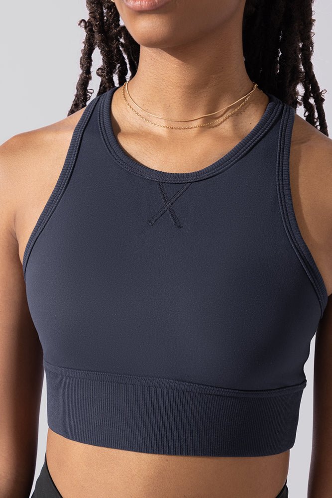 POPFLEX® Sweat Sesh Crop Top - Smoky Navy