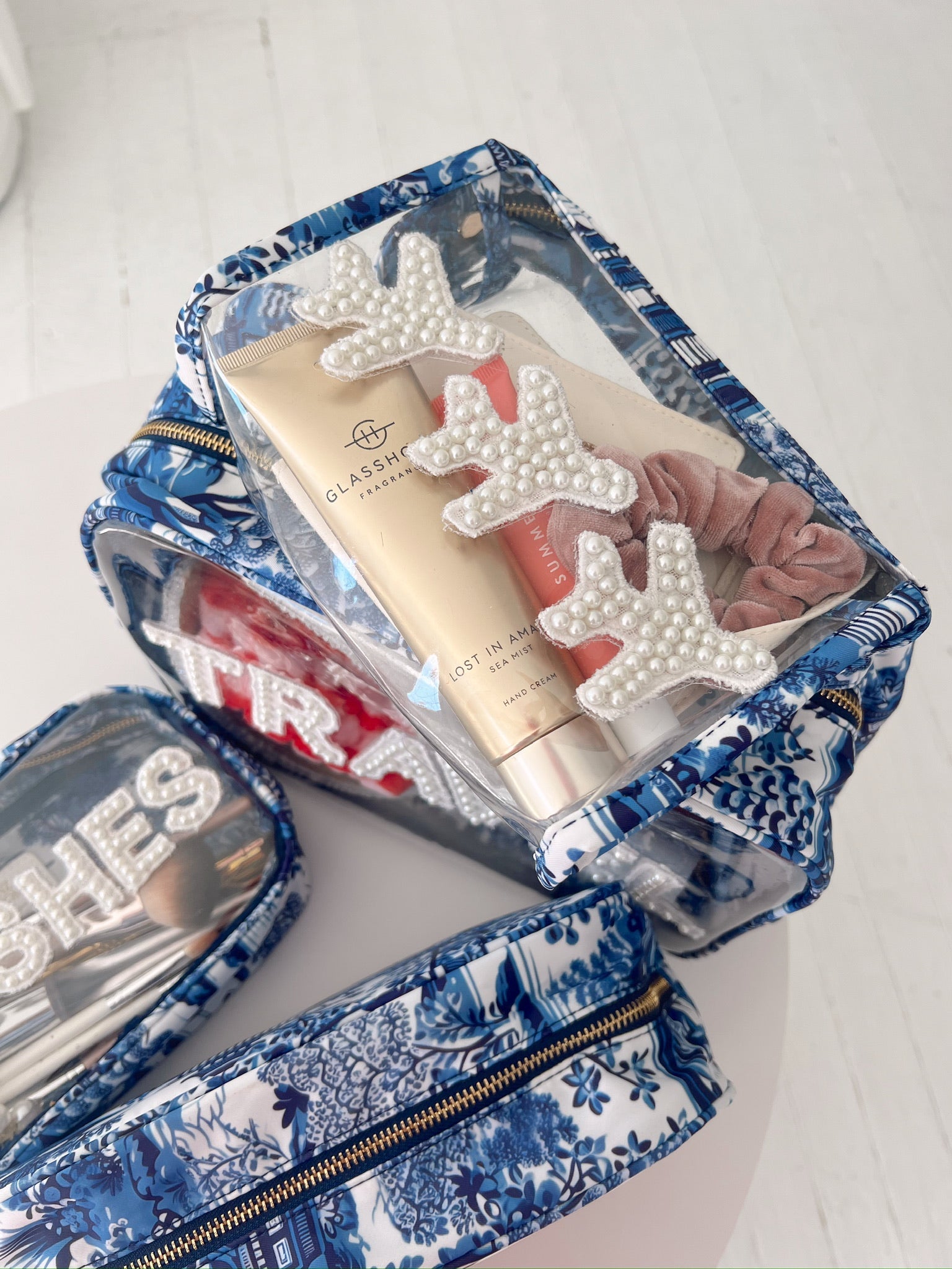 KenzKustomz Airplanes Clear Snap Pouch