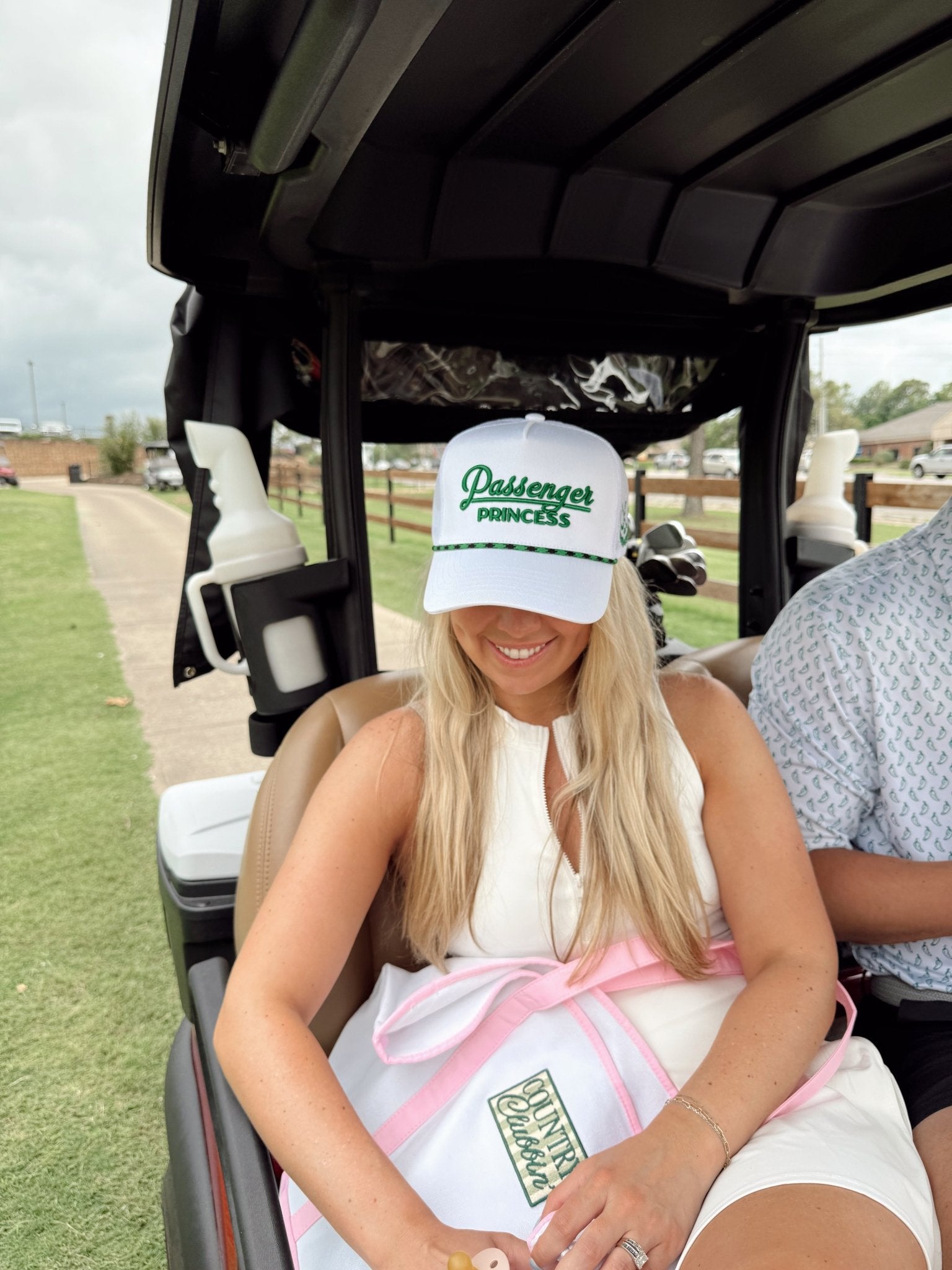 KenzKustomz Couples Golf Hat - White Vintage Trucker Hat