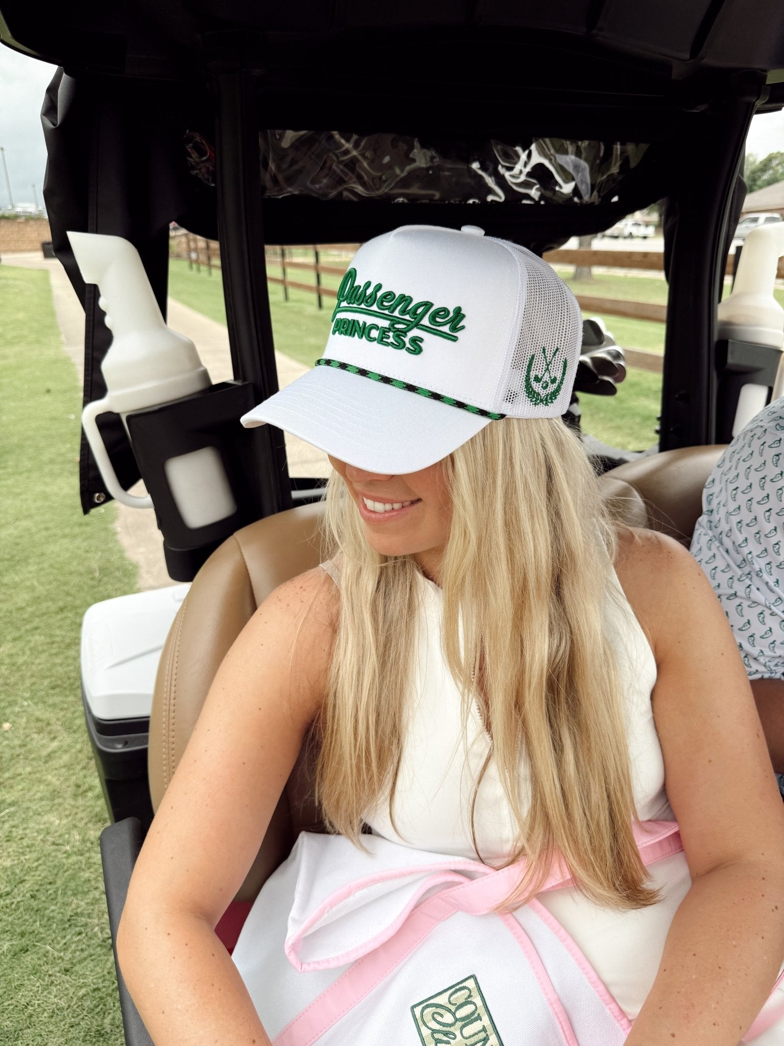 KenzKustomz Couples Golf Hat - White Vintage Trucker Hat