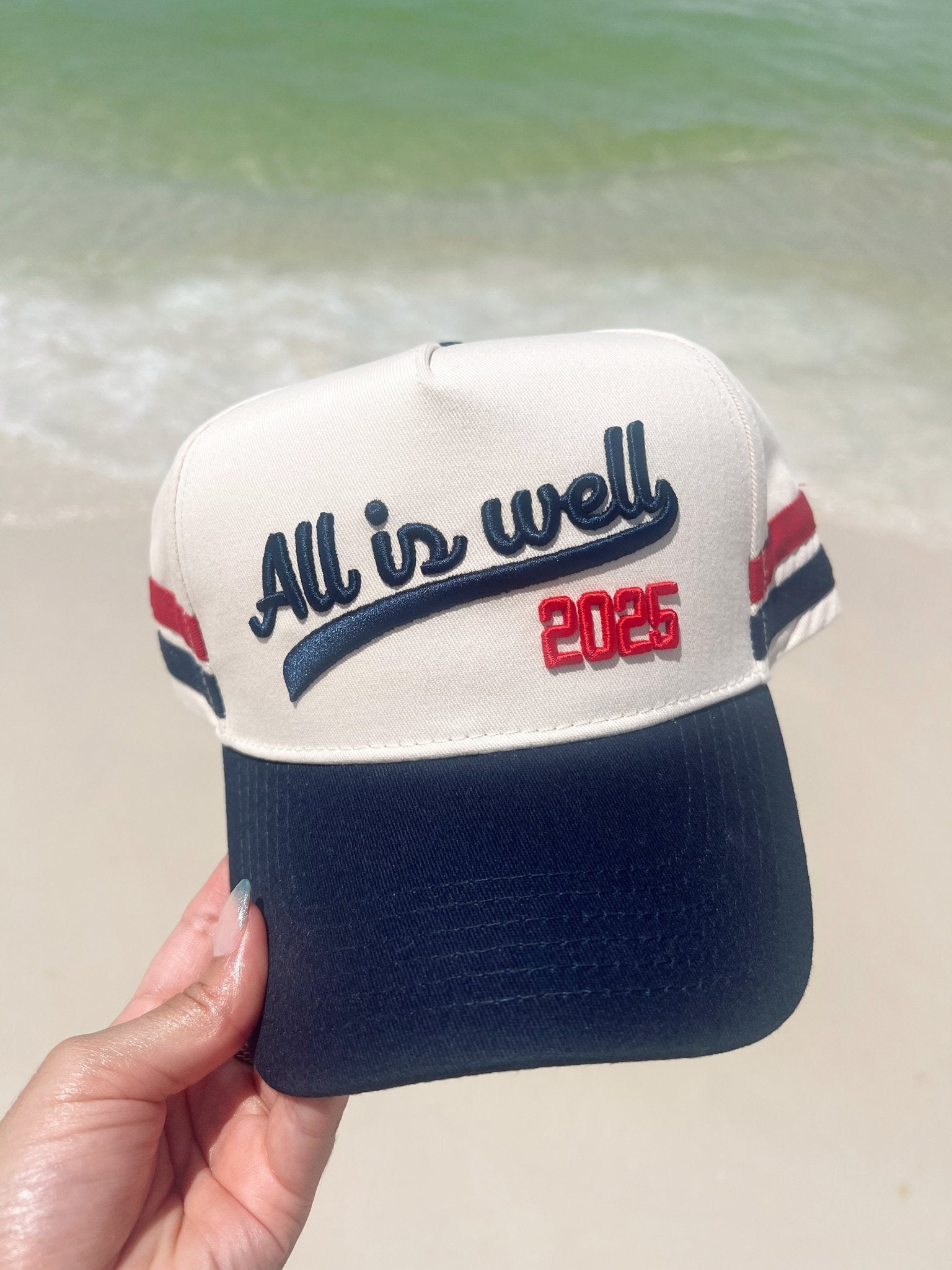 KenzKustomz All is Well - Navy Vintage Trucker Hat