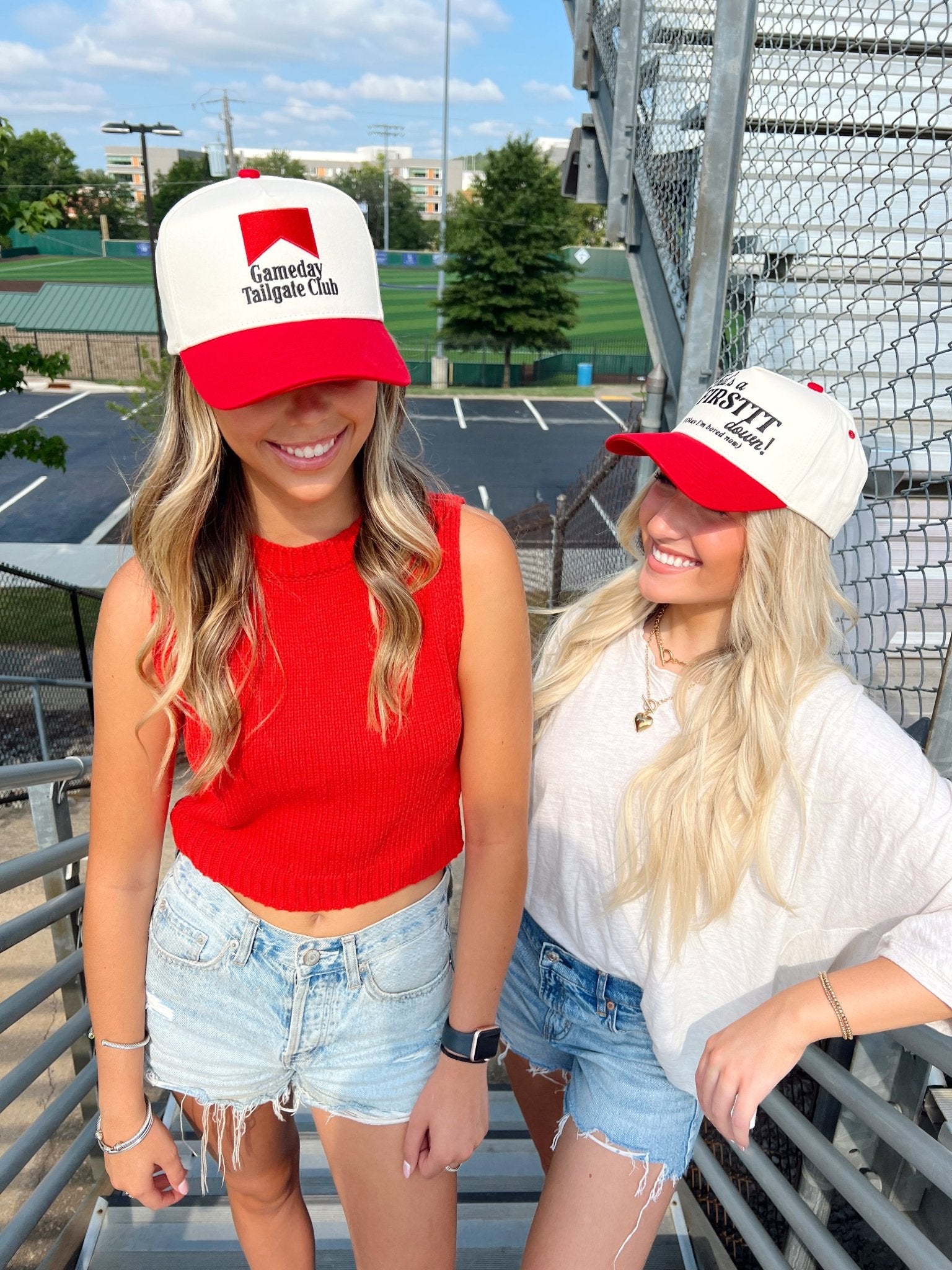 KenzKustomz Gameday Tailgate Club - Red Vintage Trucker Hat