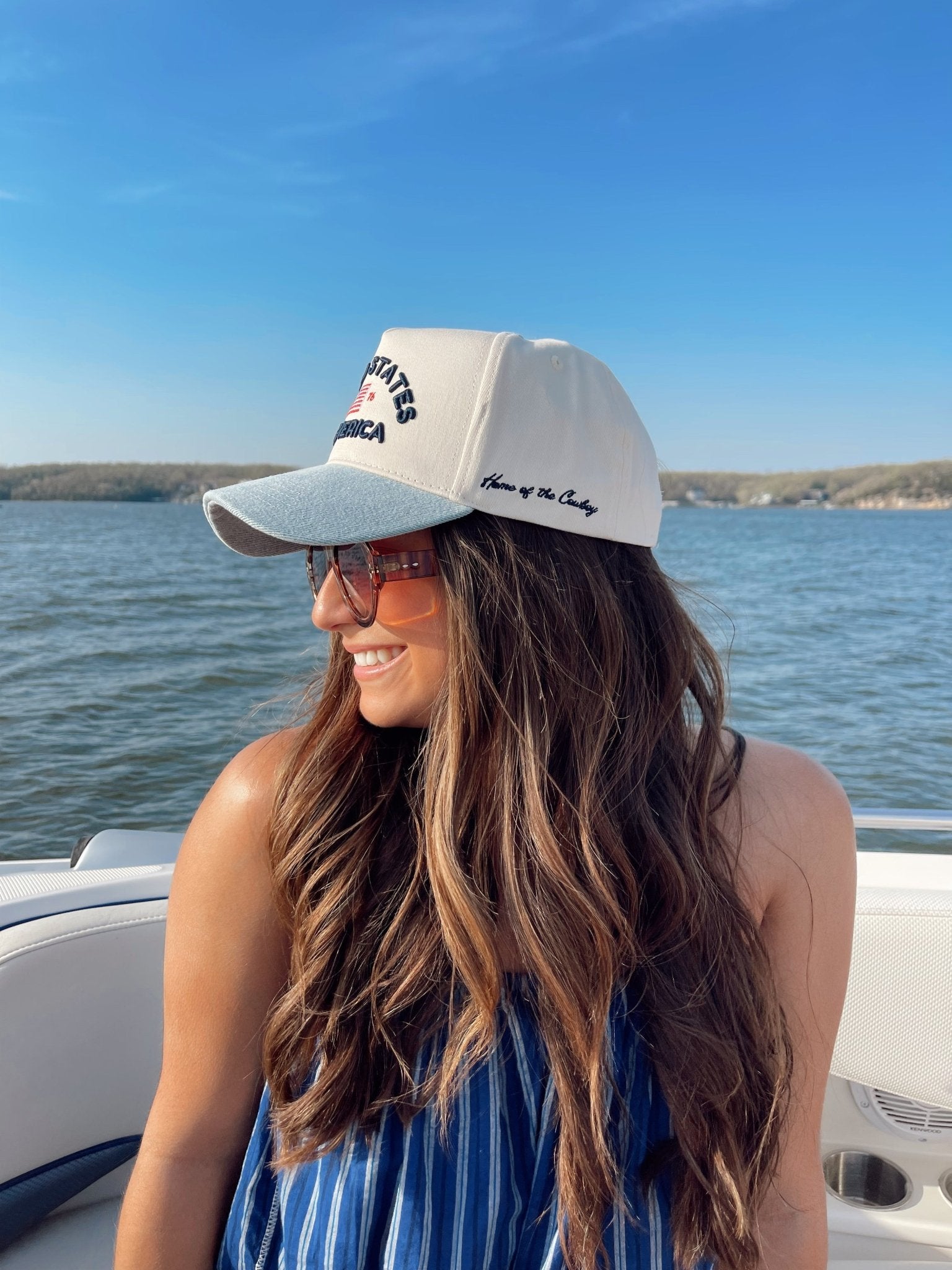 KenzKustomz United States of America - Denim Blue Vintage Trucker Hat