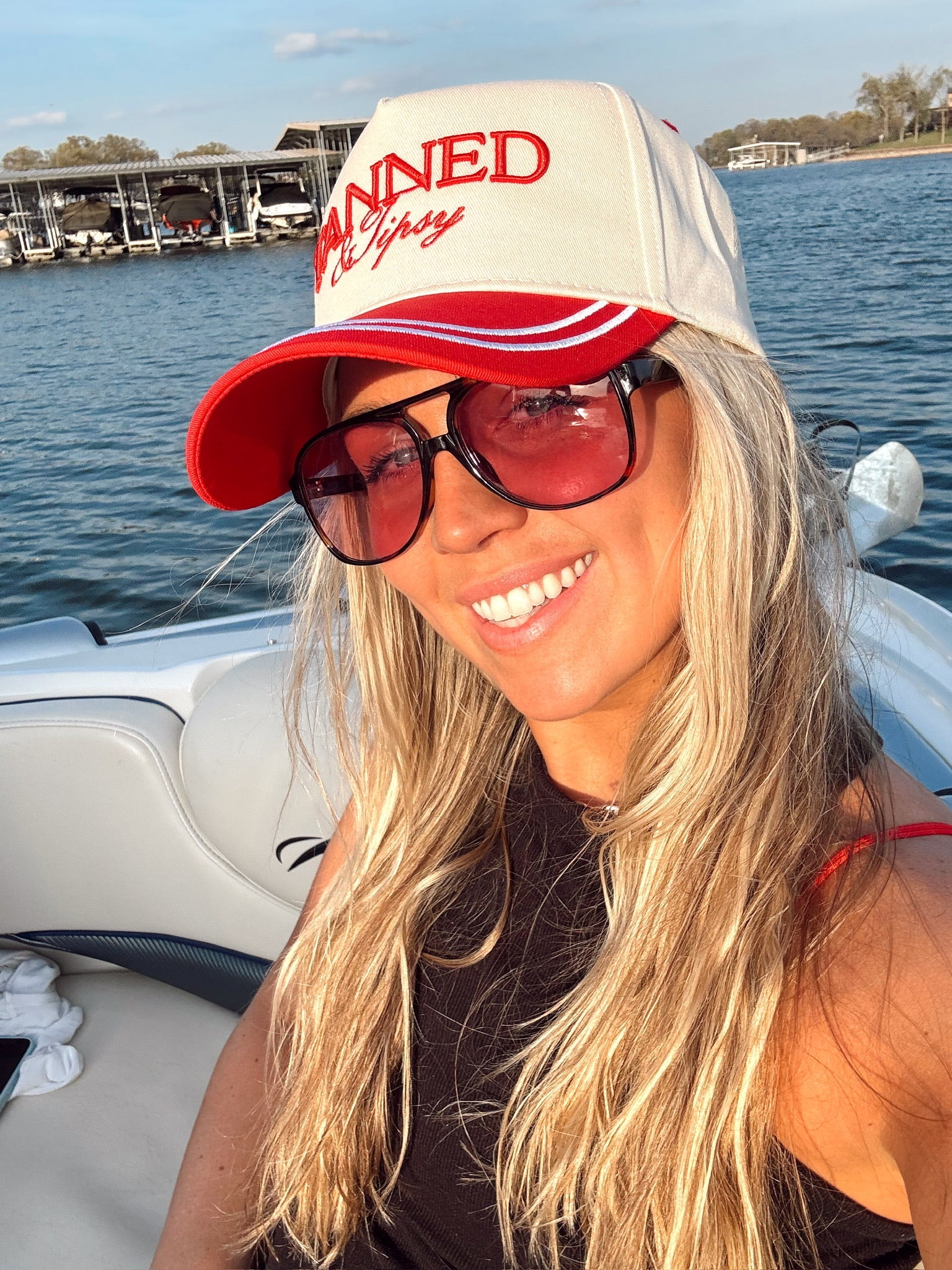 KenzKustomz Tanned & Tipsy - Red Vintage Trucker Hat