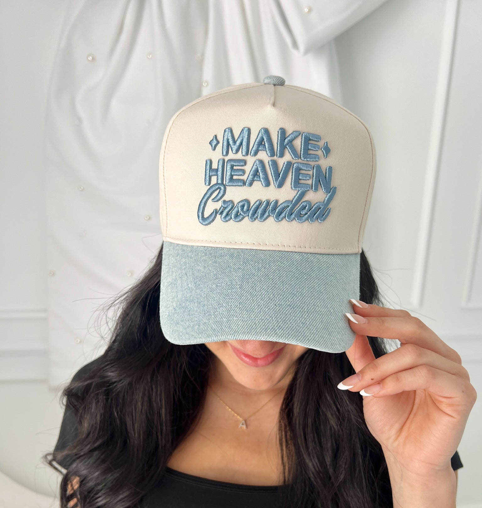 KenzKustomz Make Heaven Crowded - Denim Vintage Trucker Hat
