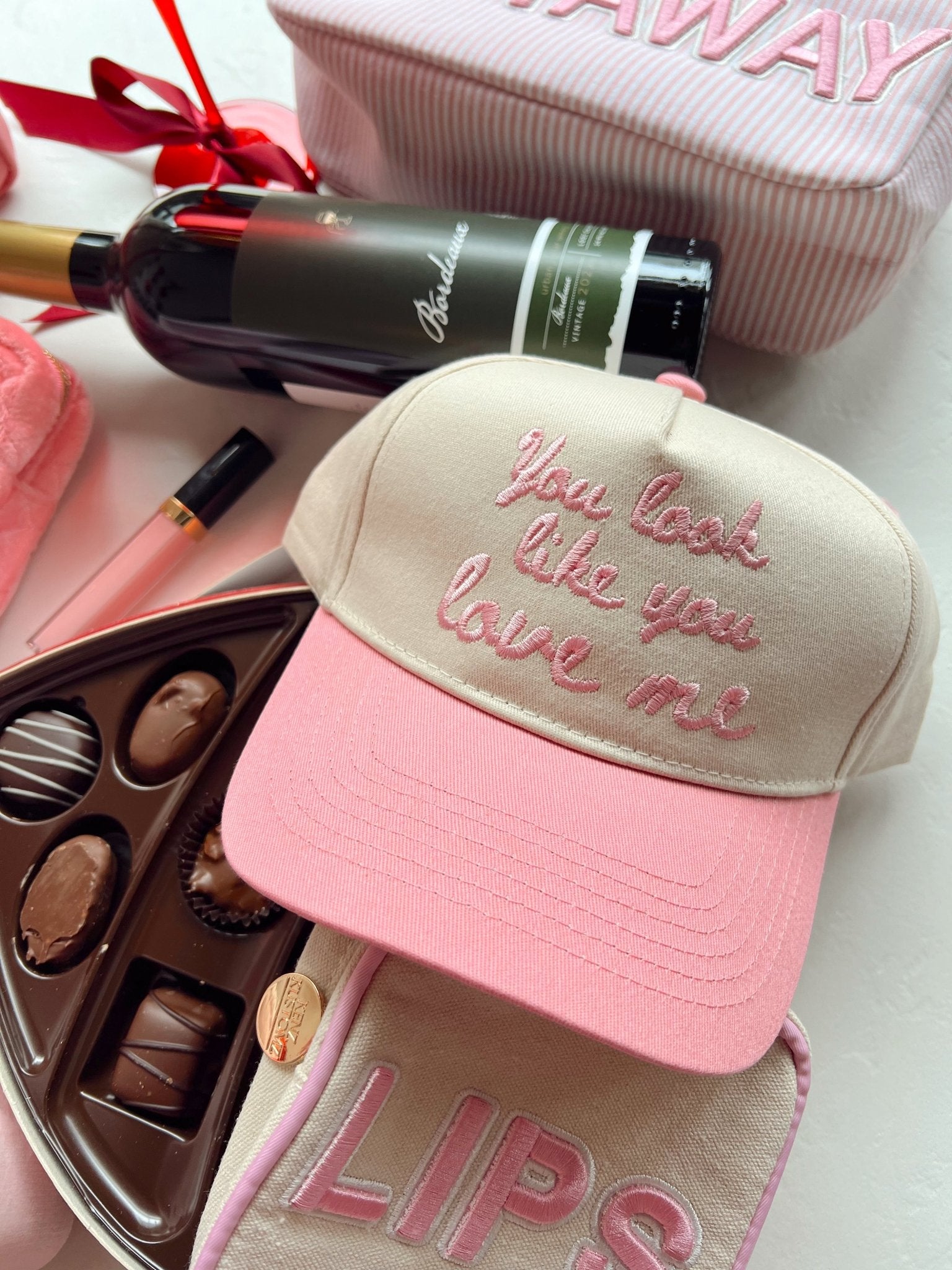 KenzKustomz You Look Like You Love Me - Pink Vintage Trucker Hat