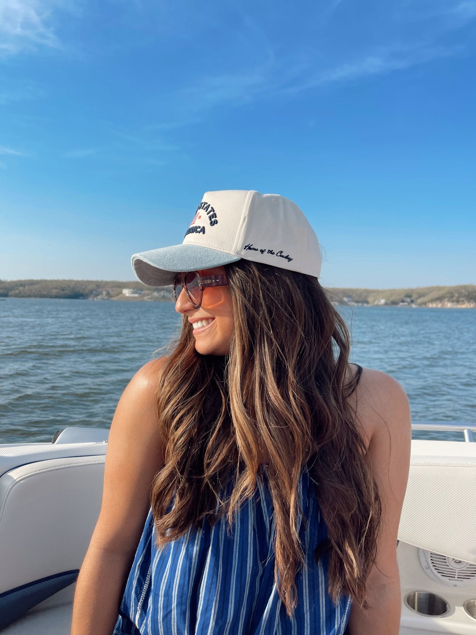 KenzKustomz United States of America - Denim Blue Vintage Trucker Hat