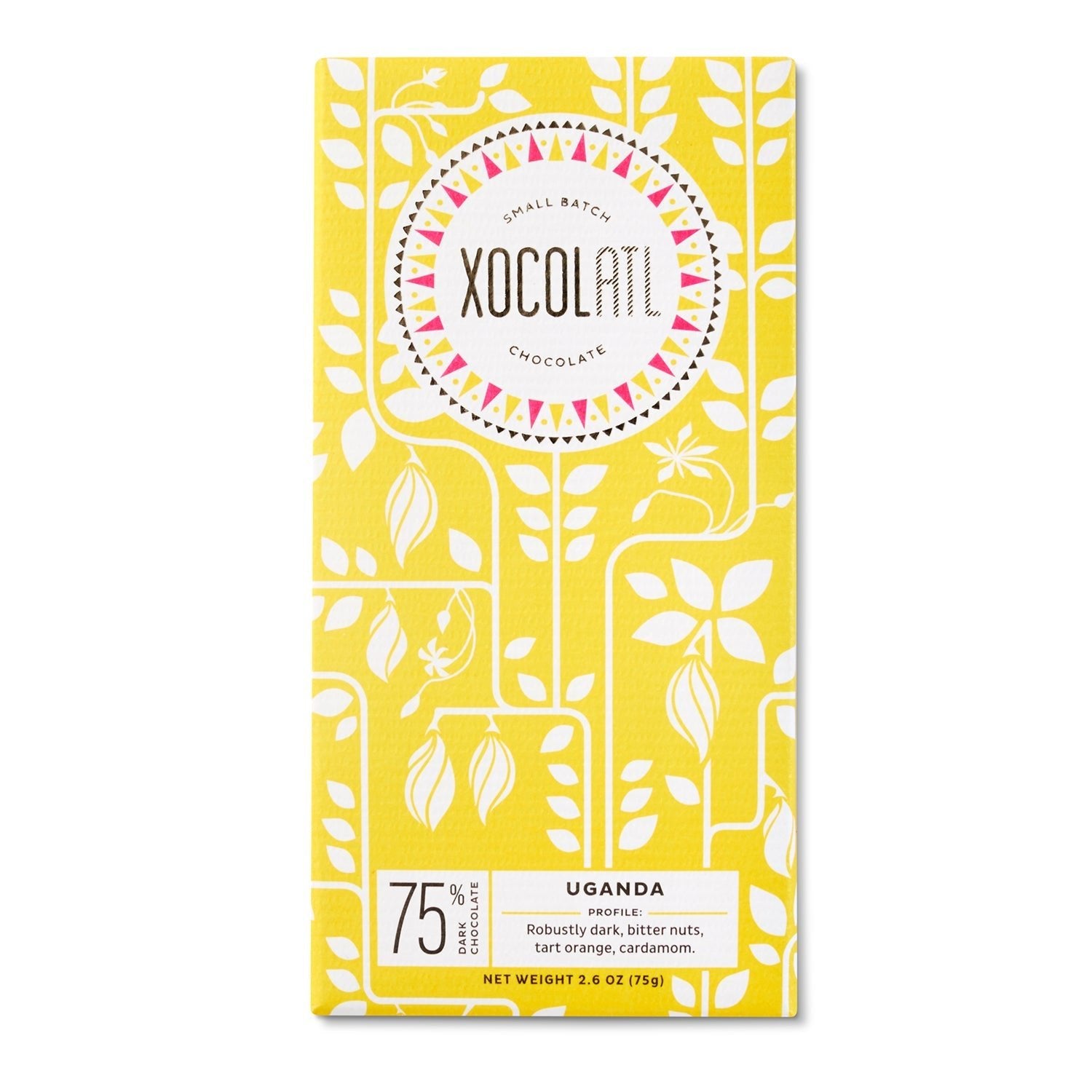 Xocolatl Small Batch Chocolate Semuliki Forest, Uganda 75% Dark Chocolate