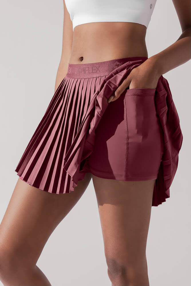 POPFLEX® Ace ‘em Pleated Skort - Desert Rose